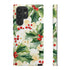 Christmas Holly on a Golden Background - Impact Resistant Phone Case Samsung Galaxy S22 Ultra Glossy